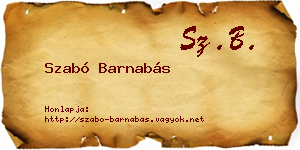 Szabó Barnabás névjegykártya