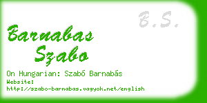barnabas szabo business card