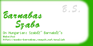 barnabas szabo business card